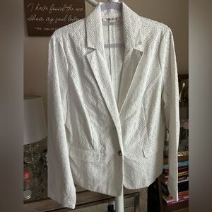 Travel Smith Elegant White Lace Women's Blazer